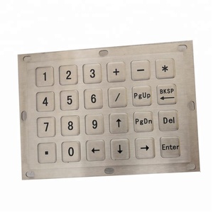 Thép Không Gỉ 24 Phím 6*4 Bố Trí Tùy Chỉnh Kim Loại Nút Bảng Điều Chỉnh Gắn Số Tự Phục Vụ <span class=keywords><strong>Kiosk</strong></span> Bàn Phím - Product Image 2