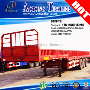 AOTONG fábrica directa de alta marco de pórtico o <span class=keywords><strong>portal</strong></span> 40ft transporte de carga plana parrilla lateral semi remolque - Product Image 1