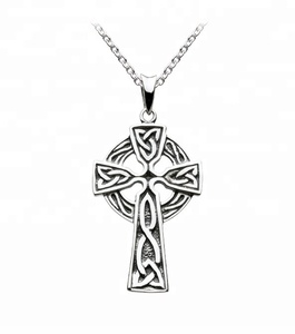 Colgante de Cruz <span class=keywords><strong>Celta</strong></span> antigua clásica, joyería de plata de ley 925 personalizada - Product Image 1