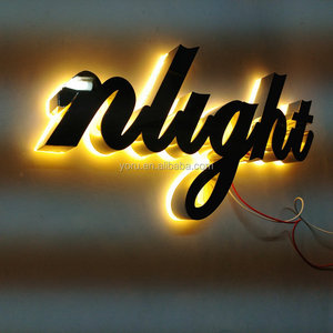 Letrero publicitario Led personalizado 3D para exteriores, letrero LED de acero inoxidable, tablero de letrero iluminadas con letras del <span class=keywords><strong>alfabeto</strong></span> - Product Image 1