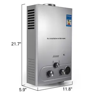 自动保护不锈钢 6L 即时热水器热水加热器
