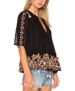 Geborduurde Katoen Oogje Indiase Saree Blouse voor Mode hst2023
