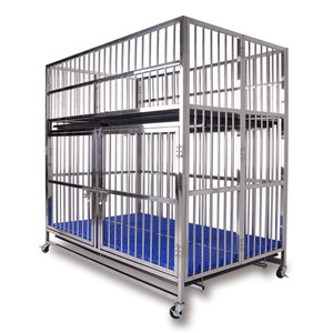 2025 chaud haute qualité grande caisse chien Cage en acier inoxydable avec motif solide palette plateau Type - Product Image 3