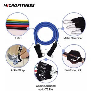 Latex Resistance Band Set 11pcs Resistance Bands Exercise Rubber Bands Latex Resistance Tube Set