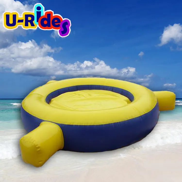 Juguetes Divertidos acuáticos para adultos, trampolín inflable redondo de agua de 4m, personalizado, color amarillo, para exteriores