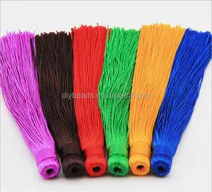 12cm Chinese Knot Tube Fringe Polyester Tassel Handmade Tassel Fringe For DIY Curtain Pendant Making