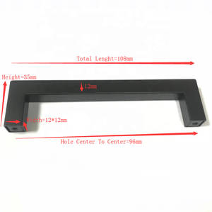 12x12mm Width <strong>Matt</strong> <strong>Black</strong> and Brush Stain 96mm 128mm Cabinet Hardware Square Furniture Drawer Stainless Steel <strong>Pull</strong> Handle - Product Image 2