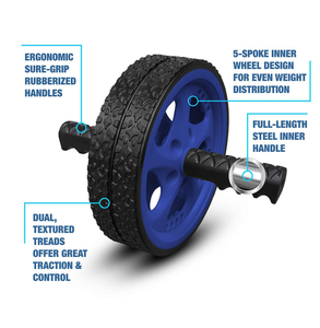 <span class=keywords><strong>Rodillo</strong></span> <span class=keywords><strong>de</strong></span> rueda AB <span class=keywords><strong>de</strong></span> doble rueda con rueda grande estable y mango cómodo, equipo <span class=keywords><strong>de</strong></span> gimnasio ideal <span class=keywords><strong>en</strong></span> <span class=keywords><strong>casa</strong></span> - Product Image 5