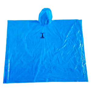 Azul desechable personalizado plástico para mujer Poncho de lluvia impermeable capa de lluvia - Product Image 3
