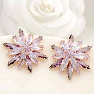 Teemi luxe gros Champange Or <span class=keywords><strong>Marquise</strong></span> Cut Peridot Boucles d'oreilles zircon cubique fleurs pour les femmes Soirée Bar Sexy Bijou - Product Image 3
