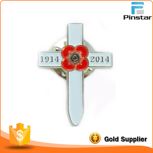 En gros Personnalisé Rouge Du Jour Du Souvenir Métal Pavot Badge - Product Image 3