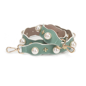 TTleatherware Leather Floral Pearl Applique Shoulder Strap for Handbags - Product Image 4