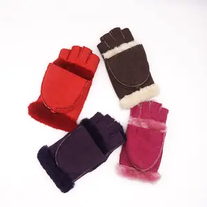冬季保暖方便多功能羊皮手套皮手套