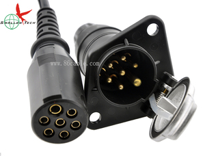 2-kênh 7-Pin CuộN <span class=keywords><strong>AV</strong></span> Cáp 4-pin hàng không Nam DIN <span class=keywords><strong>RCA</strong></span> kết nối cho xe HDTV ngựa Trailer xe tải hệ thống máy ảnh chứng khoán sẵn sàng - Product Image 4