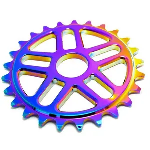 Piezas de bicicleta de engranaje fijo de aleación de aluminio de Al7075-T6, juego de bielas, piñón de rueda de anillo de cadena