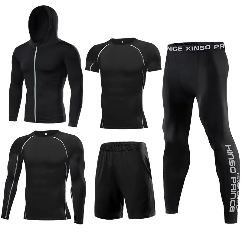 High quality 4 way stretch Nylon/Polyester Spandex Moisture wicking custom men's long sleeve compression shirt