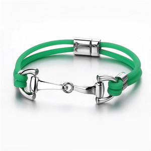Bracelet crocodût en cuir véritable et Silicone pour cheval, vente en gros, accessoires d'équitation, collection - Product Image 3