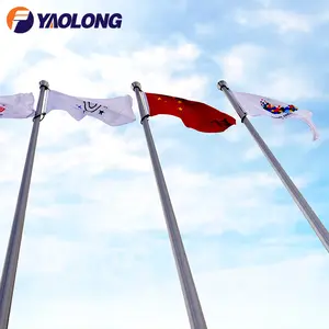 Yaolong 6M 8M 12M 15M paslanmaz çelik açık pas geçirmez bayrak direği alüminyum yüksek kaliteli bayrak kutup