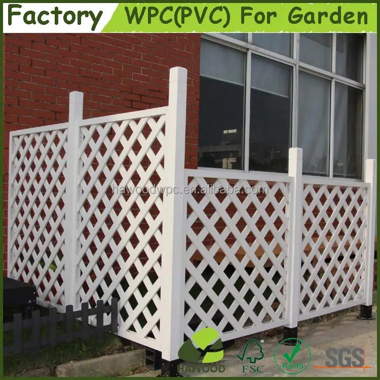 สีขาว PVC ตกแต่งสวน Trellis