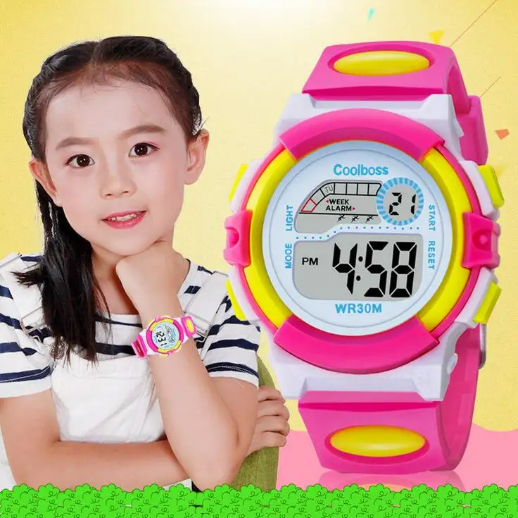Factory Supply Sport Digitale Meisjes Horloges Led Waterbestendig 30M Kids Polshorloge