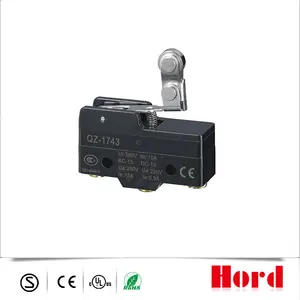Wenzhou Fabricante Micro Interruptor de Ligero Toque QZ-1743 con Rodillo Unidireccional y Corto Bisagra Palanca