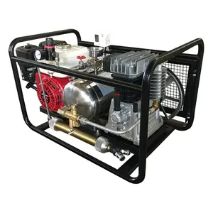 Vs In Voorraad Duiken Benzinemotor Vermogen Waterpijp Air Compressor Met Slangen Direct 550L/Min 8bar SCU80P