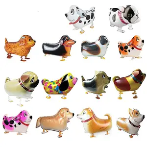 Atacado novo Design Animal Caminhando Pet Folha De Balão De Hélio Para Crianças Presentes para Crianças