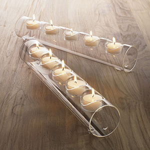 Bougeoirs en verre borosilicate transparent de conception Art déco personnalisés <span class=keywords><strong>vase</strong></span> de table pour bougies décoratives - Product Image 5