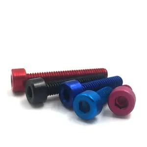 M2 M3 M4 anodized אלומיניום 7075 ברגי hex socket כובע בורג