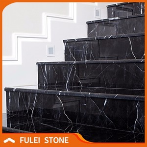 Moderne noir nero marquina marbre escalier étape marches <span class=keywords><strong>et</strong></span> contremarches - Product Image 2
