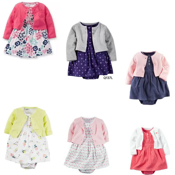 Babykleding Babykleding Met Lange Mouwen En Kleding Voor Babymeisjes 100% Katoenen Jurken Set Oem Service Gebreide Herfstkleding Sets Kleurrijk