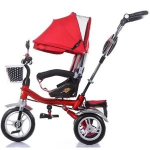 bayi kursi mobil anak Suppliers-Cina Pabrik 4 In 1 Trike Bayi Roda Tiga Anak Sepeda Roda Tiga untuk Balita dengan Adjustable Kursi Stroller Naik Mobil