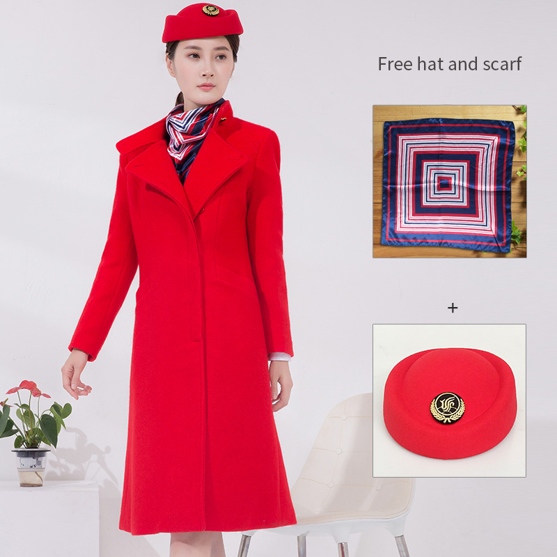 Cappotto rosso + Sciarpa + Cappello