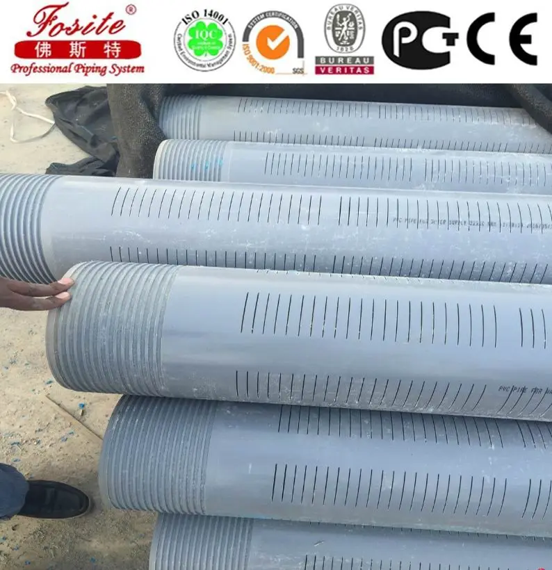 PVC Casing And Screen Pipes For Water Well Drilling With Thread