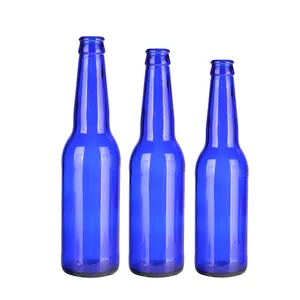 Bouteille en verre avec capuchon, 330ml, pour bière et cobalt, couleur bleue, avec capuchon