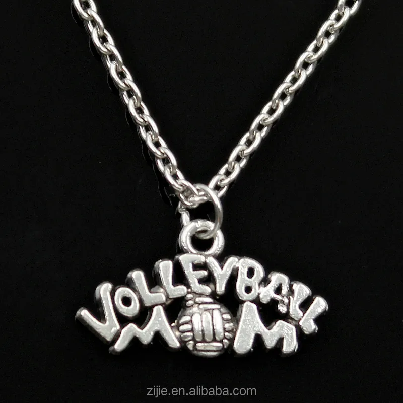 Nieuwe Collectie Custom Sieraden Ketting Volleybal Mom Hanger Ketting Fashion Lichtmetalen Metal Choker Ketting