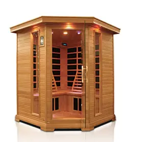 Katı ahşap uzak kızılötesi turmalin sauna odası kuru 4 kişi için
