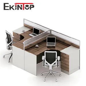 Fancy cheap classic designer timber simple t shaped office working desk for 2 people