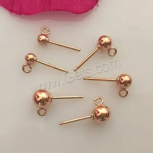 Wholesale fashion different size 14k rose gold stud earrings component Gold Filled earring finding