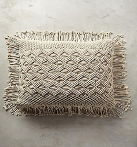 Vente en gros de taie d'oreiller en macramé d'Inde en coton tricoté avec motif vintage pour la maison et l'hôtel - Product Image 6
