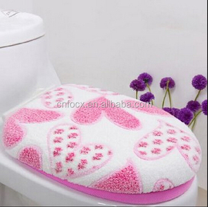 Di Corallo del panno morbido di Colore Rosa a Forma di Cuore Copertura Sedile del Water/Toilet Seat <span class=keywords><strong>Cover</strong></span> caldo/riutilizzabile copertura wc - Product Image 1