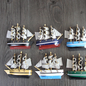Ímã decorativo de madeira para geladeira, decoração de casa, artesanato, barco, geladeira, coleção mediterrânea, <span class=keywords><strong>vintage</strong></span>, ímã de geladeira