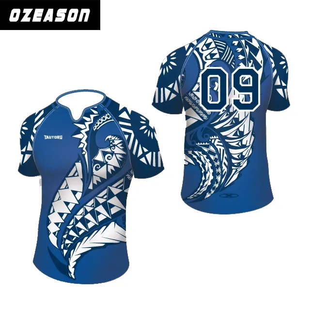 Fully Sublimation Rugby Jersey New Zealand Short Sleeve Mens Rugby Shirts