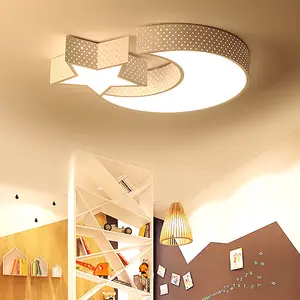 Lâmpada de teto acrílica de 80w 650mm, led, design criativo, estrela e lua, em formato de estrela, para teto interno, eletrodeless, regulador