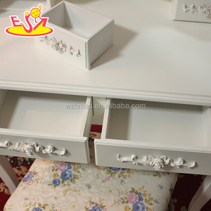 Juguete Nuevo diseño dormitorio tocador de maquillaje de madera tocador de maquillaje <span class=keywords><strong>juvenil</strong></span> de madera maciza venta superior tocador de maquillaje de madera W08H060 - Product Image 6