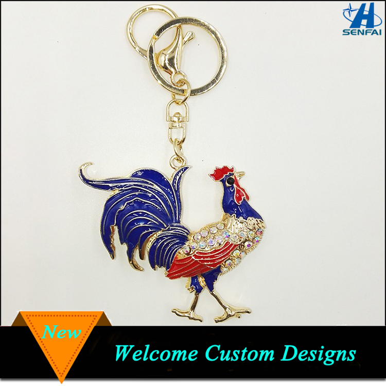 Llavero Creativo Rhinestone Colgante Pendiente Gallo Llavero Creativo Rhinestone Colgante Pendiente Gallo