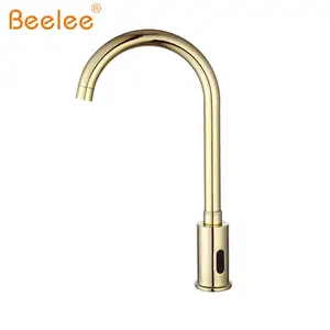 Beelee BL0108G позолоченный сенсорный кран для воды, латунный Смеситель для раковины, Бесконтактный автоматический кран