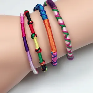 Handmade Friendship Silk String Bracelet Nepalese Style Lucky Braided Bracelet