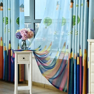 Wholesale Printed Pencil Window Blackout Drapes Kids <strong>Curtains</strong> for Living Room <strong>Bedroom</strong> Decoration <strong>Black</strong> Out for <strong>Bedroom</strong> - Product Image 2