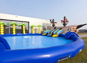 Scivoli d'Acqua Gonfiabili in PVC di Grado Commerciale 0,9mm <span class=keywords><strong>Scivolo</strong></span> Gonfiabile a Forma di Nave Pirata <span class=keywords><strong>con</strong></span> Grande Piscina - Product Image 3